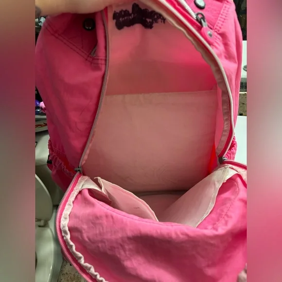 Kipling Seoul Extra Large 17" Laptop Backpack Zip Pockets 47cm Pink Sparkle - Picture 7 of 13